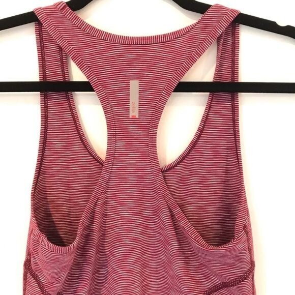 Zella XS Red White Striped Racerback Tank Top Activewear Stretch - Picture 5 of 7